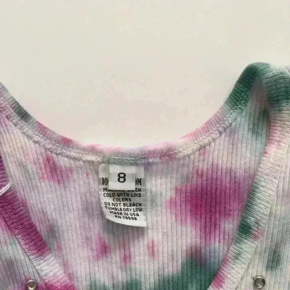 New! Tie dyed Rib Tank Swing Dress. Girls Peace Boho - Picture 6 of 7